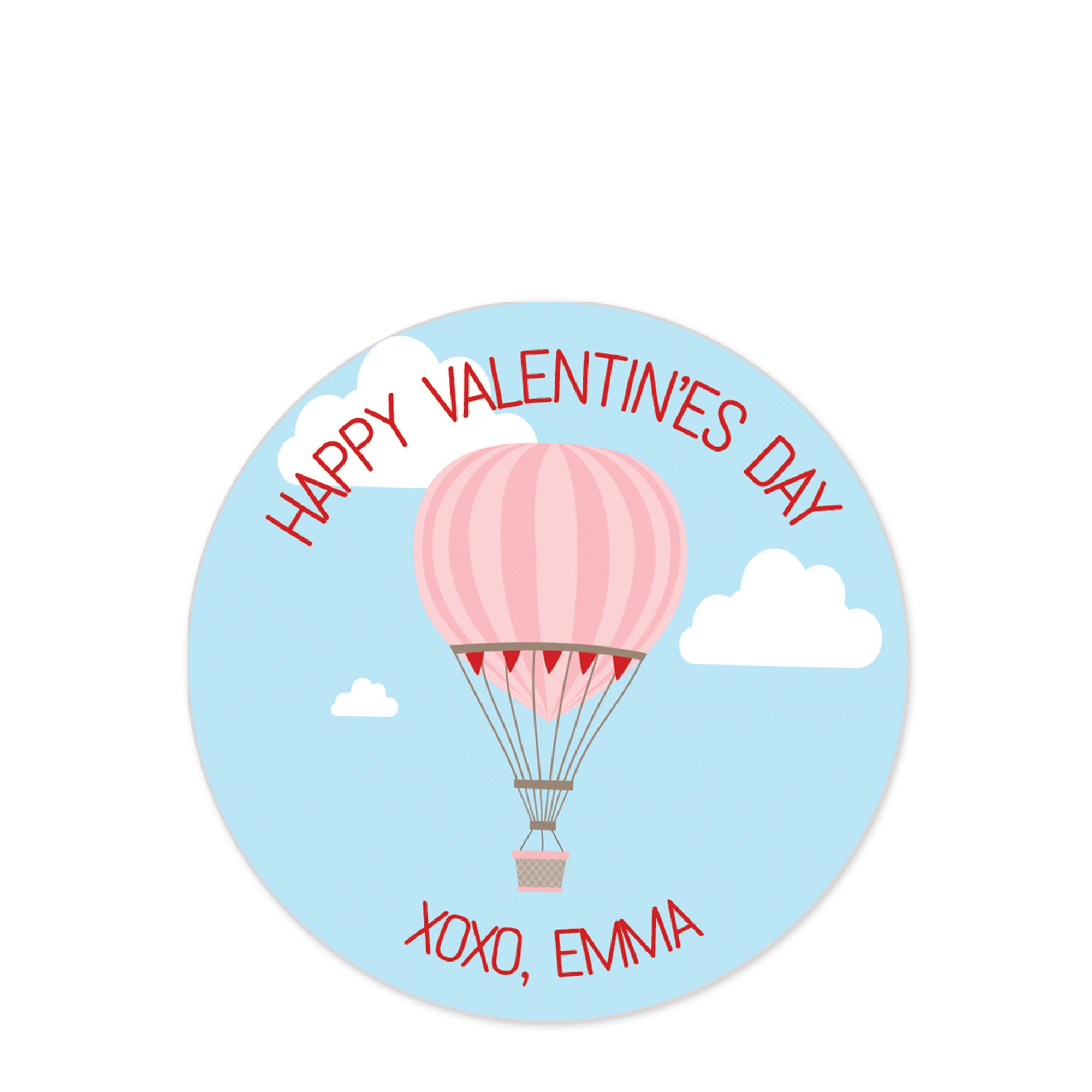 Hot Air Balloon Valentine's Day Stickers