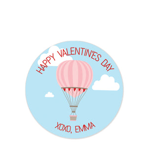 Hot Air Balloon Valentine's Day Stickers