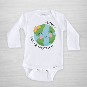 Earth Day Onesie, "Love your Mother", super soft gerber onesie, long sleeved