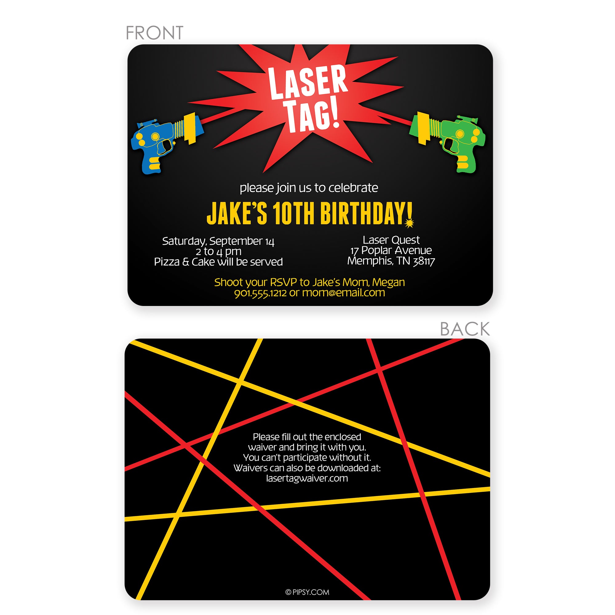 Laser Tag Birthday Invitations - Pipsy laser-tag-birthday-invitations-pipsy