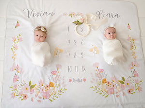 Twin Blossom Milestone Blanket | Keepsake baby | Pipsy.com