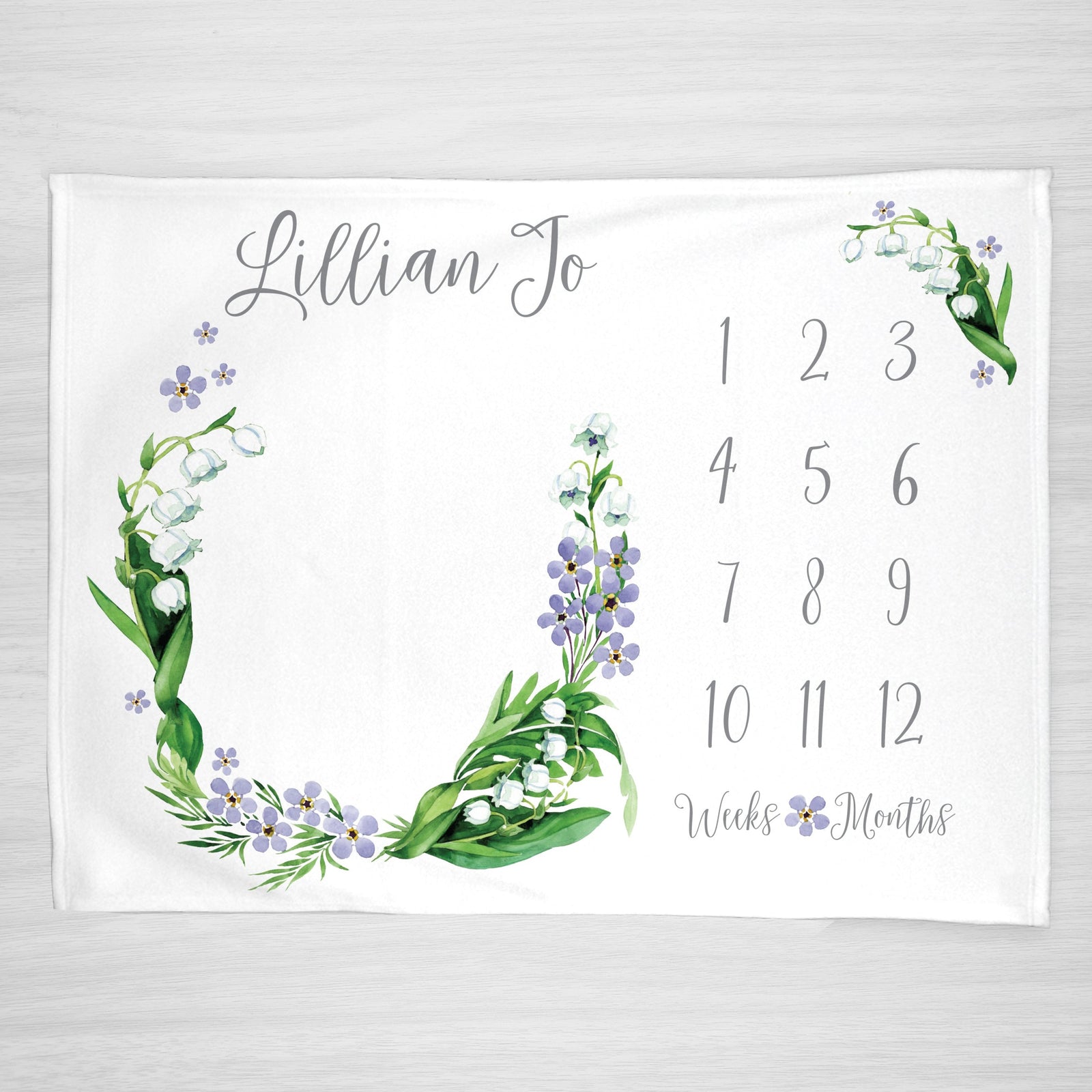 Lily of the Valley Baby Milestone Blanket