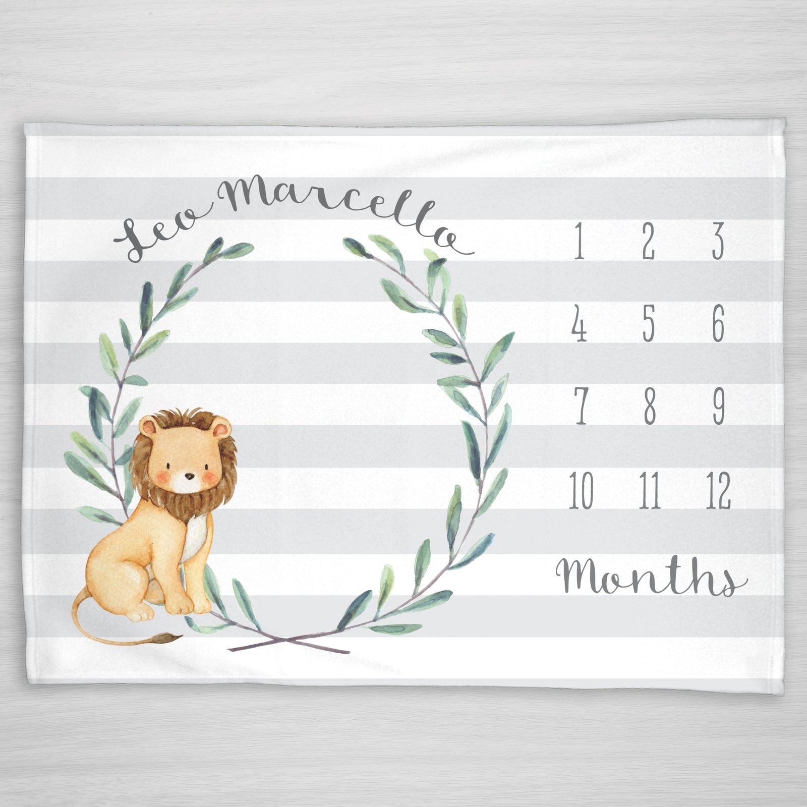 Lion Baby Milestone Blanket | Boy Jungle | Minky | PIPSY.COM