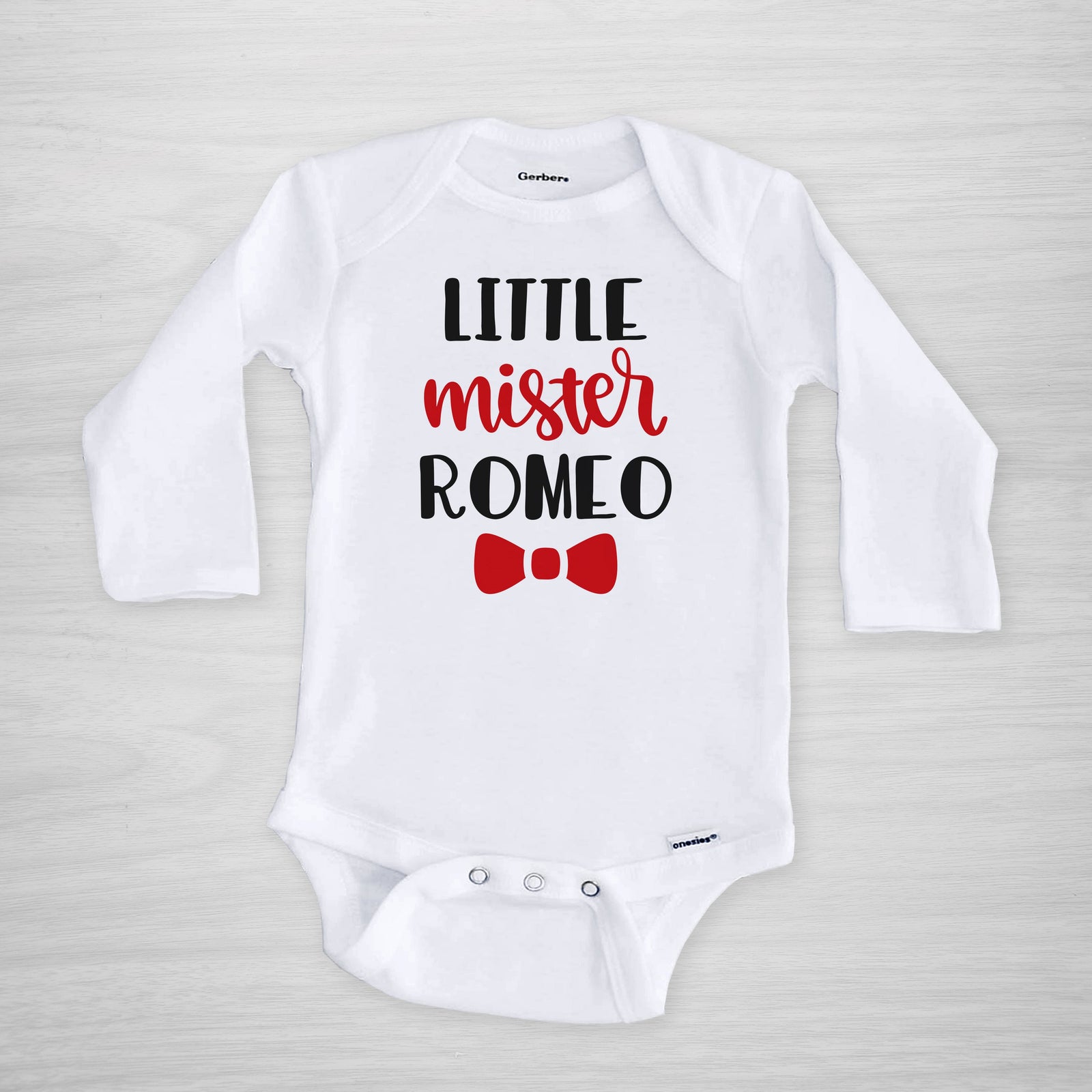 Little Mister Romeo, Valentine's Day Onesie, short sleeved