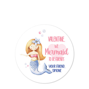 Mermaid Valentine's Day Stickers