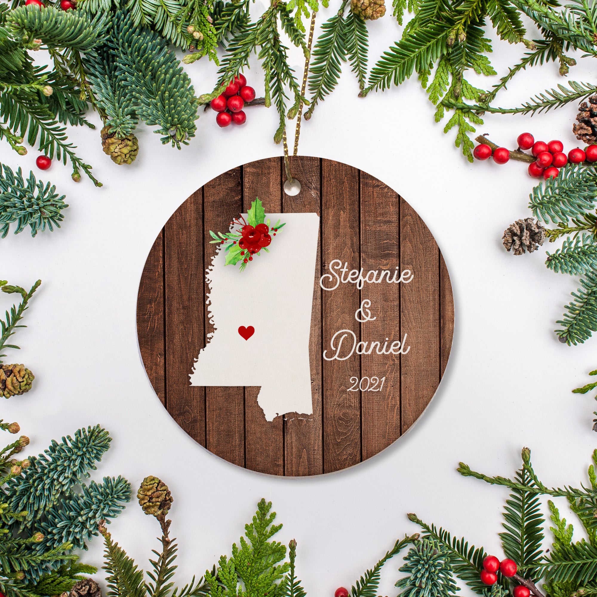 Mississippi State Keepsake personalized Ornament | Just Married | Pipsy.com