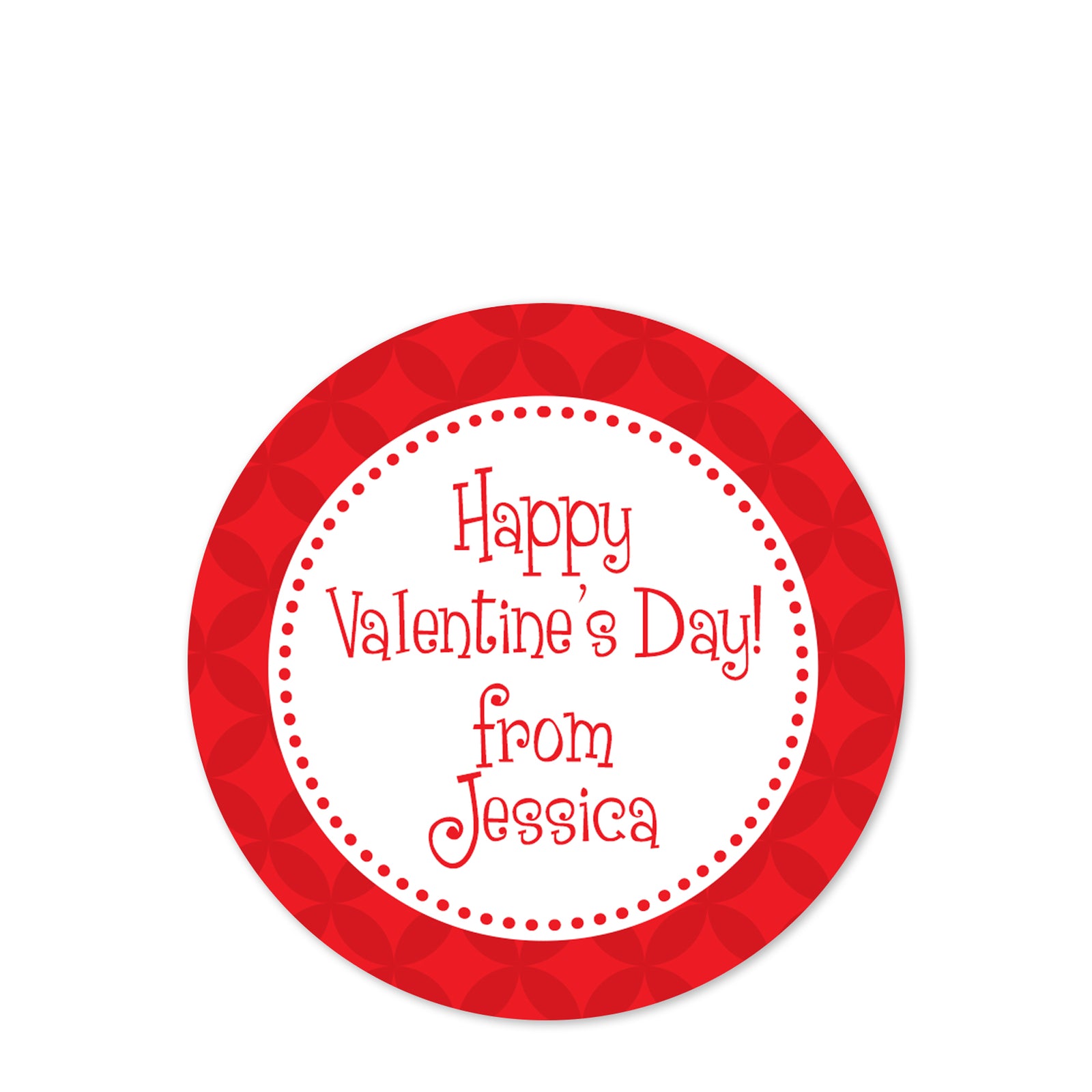 Kisses | round label for candy bags | classroom party | 2.5" Round Valentine's Day Sticker for candy bag | Classroom Party | Personalized stickers | PIPSY.COM