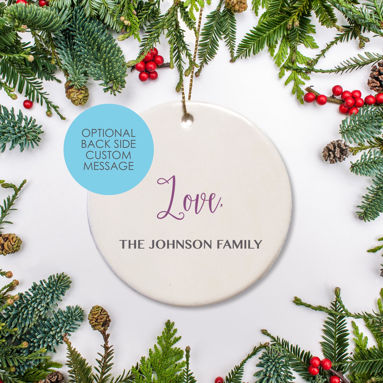 Moon and Stars personalized Christmas Ornament - Name along with 1st Christmas nestled in the moon | Pipsy.com