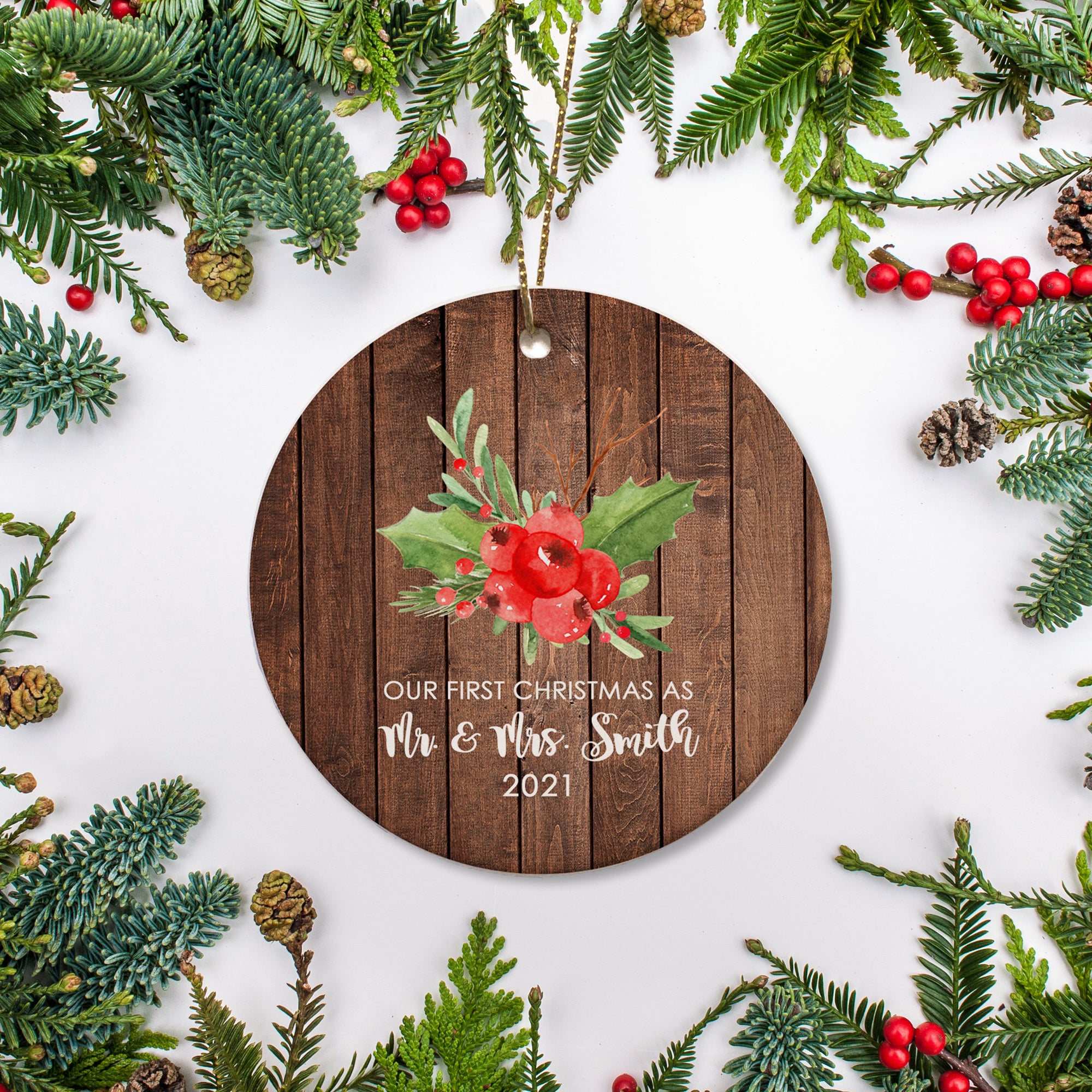 Our 1st Christmas | Newlyweds | Keepsake personalized ornament | Pipsy.com