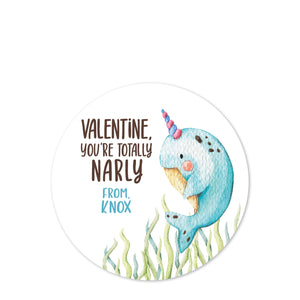 Narwhal Valentine's Day Stickers