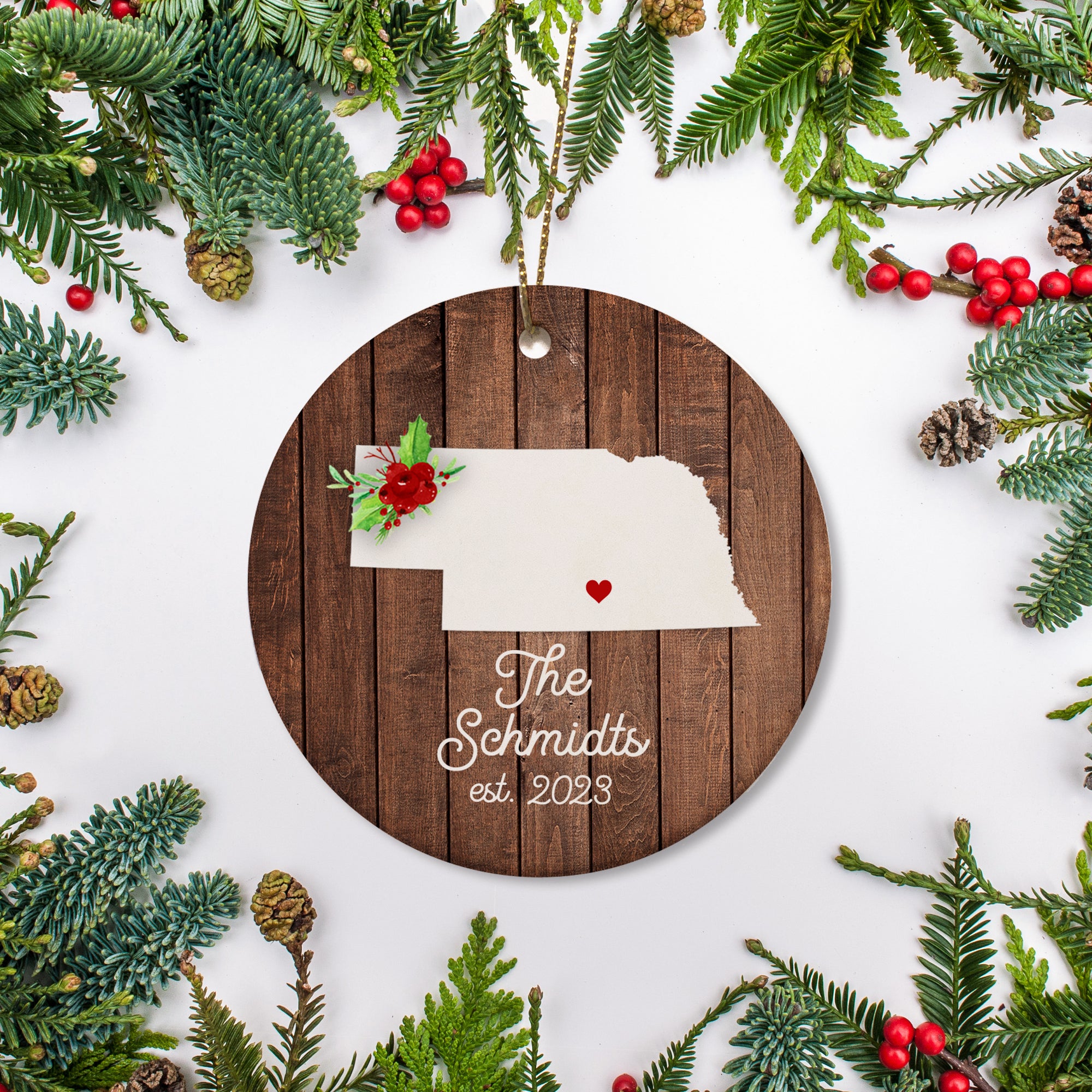 Nebraska State personalized Christmas Ornament | Cornhuskers | Pipsy.com
