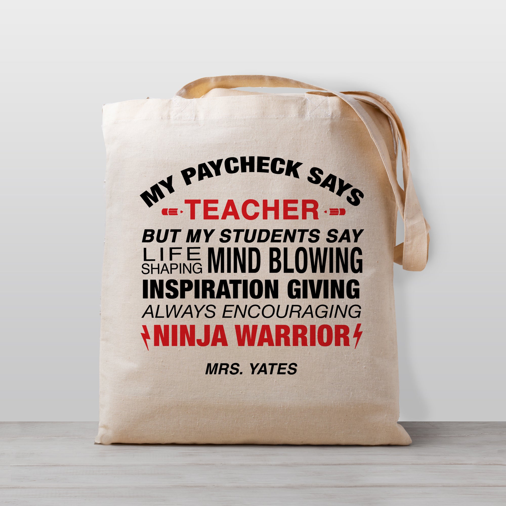 Teacher gift, Ninja Warrior Superhero Teacher Tote Bag