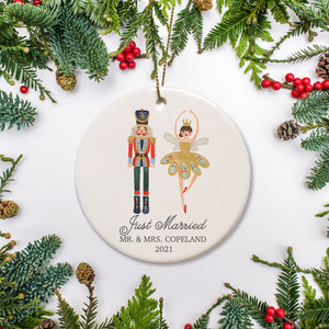 Nutcracker Personalized Wedding Christmas Ornament | "Just Married" | PIPSY.COM