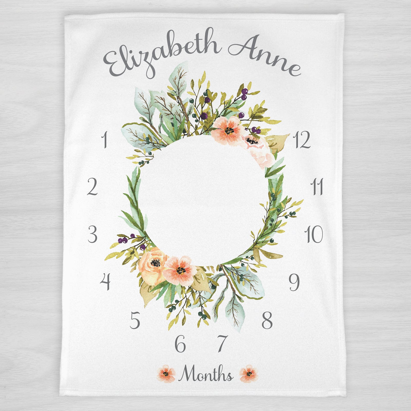 Olive Wreath Baby Milestone Blanket | Pipsy.com