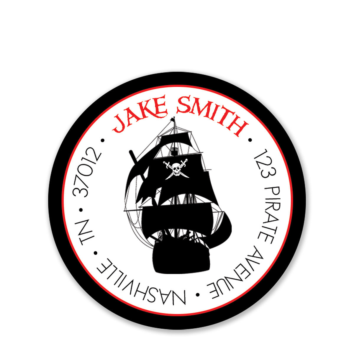 Pirate Ship Return Address Stickers