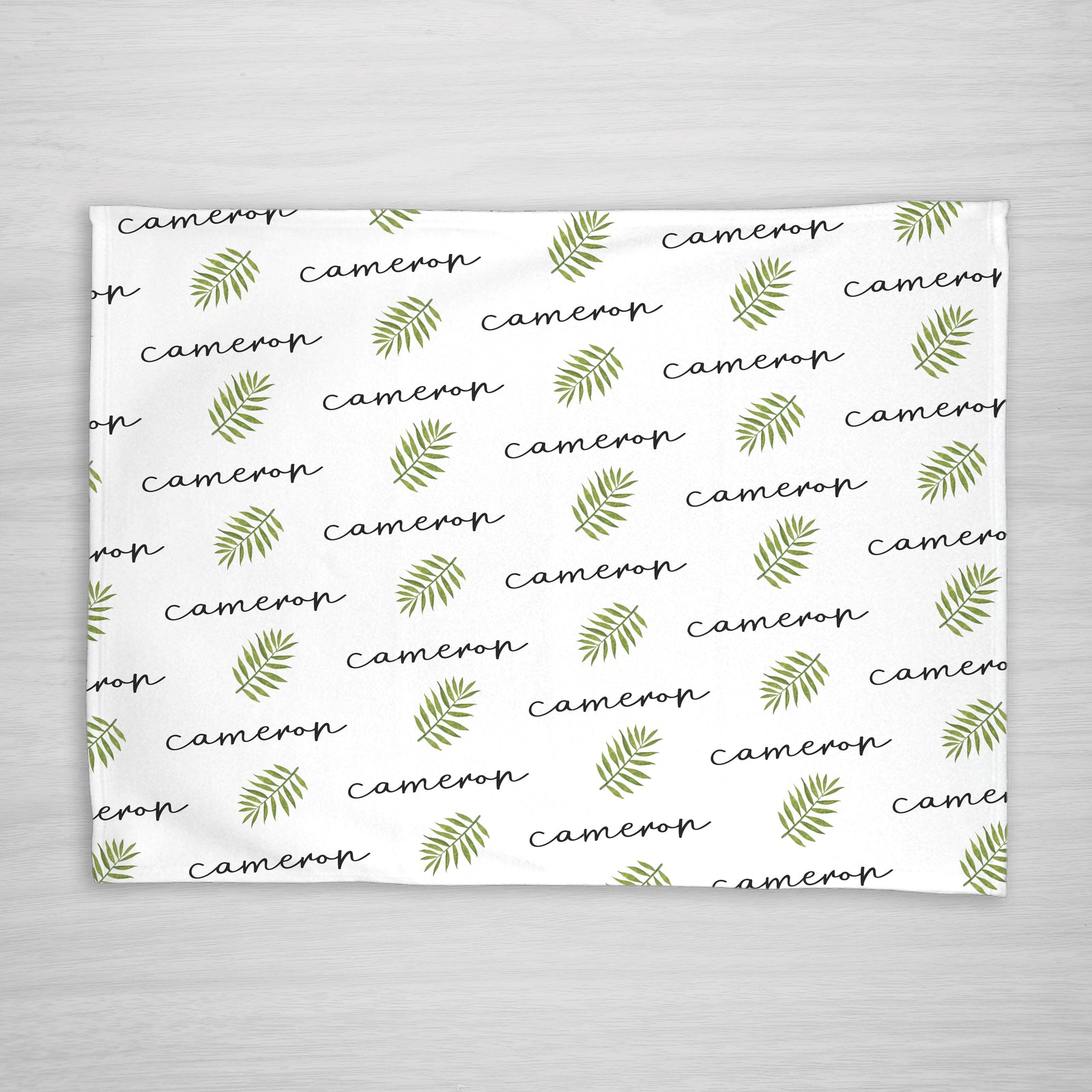 Personalized baby name blanket | Palm Fronds Leaves | Tropical | Swaddle | Stroller blanket | Pipsy.com