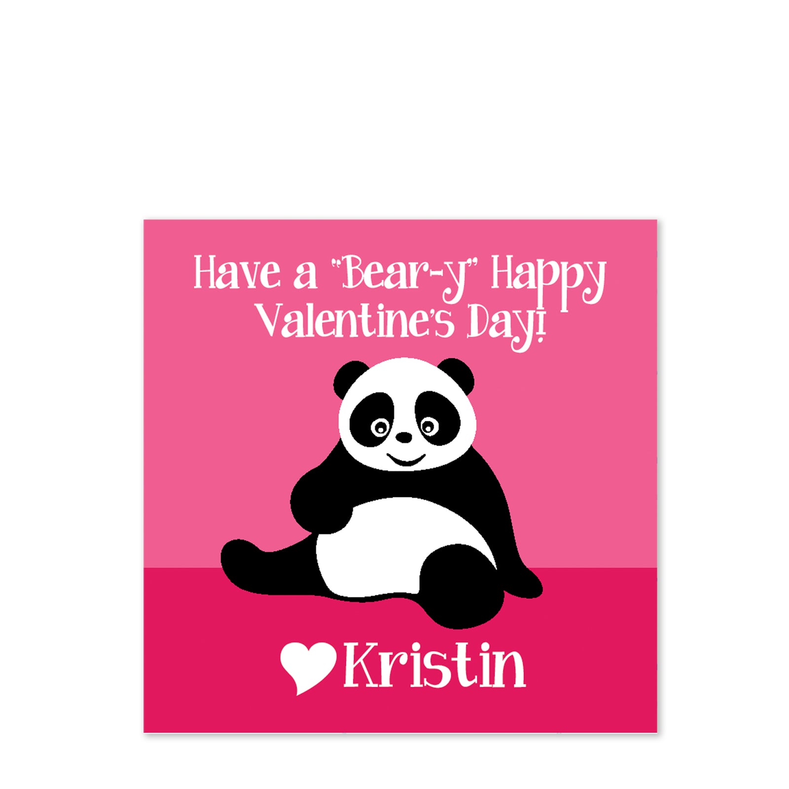 Panda Bear Valentine sticker | be mine | labels | 2.5" Square Valentine's Day Sticker for candy bag | Classroom Party | Personalized stickers | PIPSY.COM