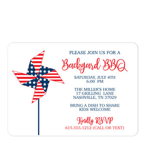 4th of July Independence Day Party Invitation, Printed on premium heavyweight cardstock. Pipsy.com, front