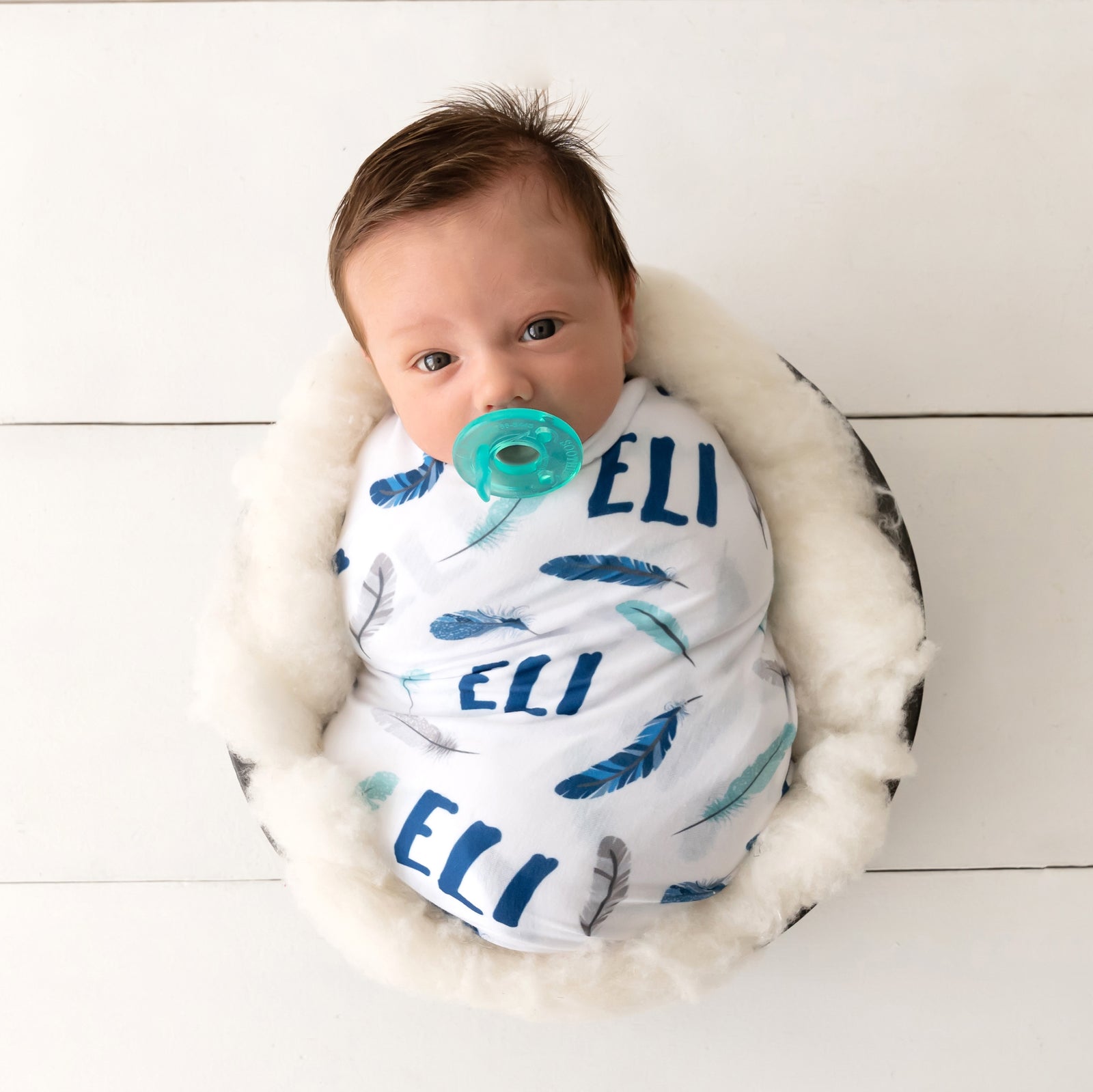 Feather Name Personalized Baby Blanket