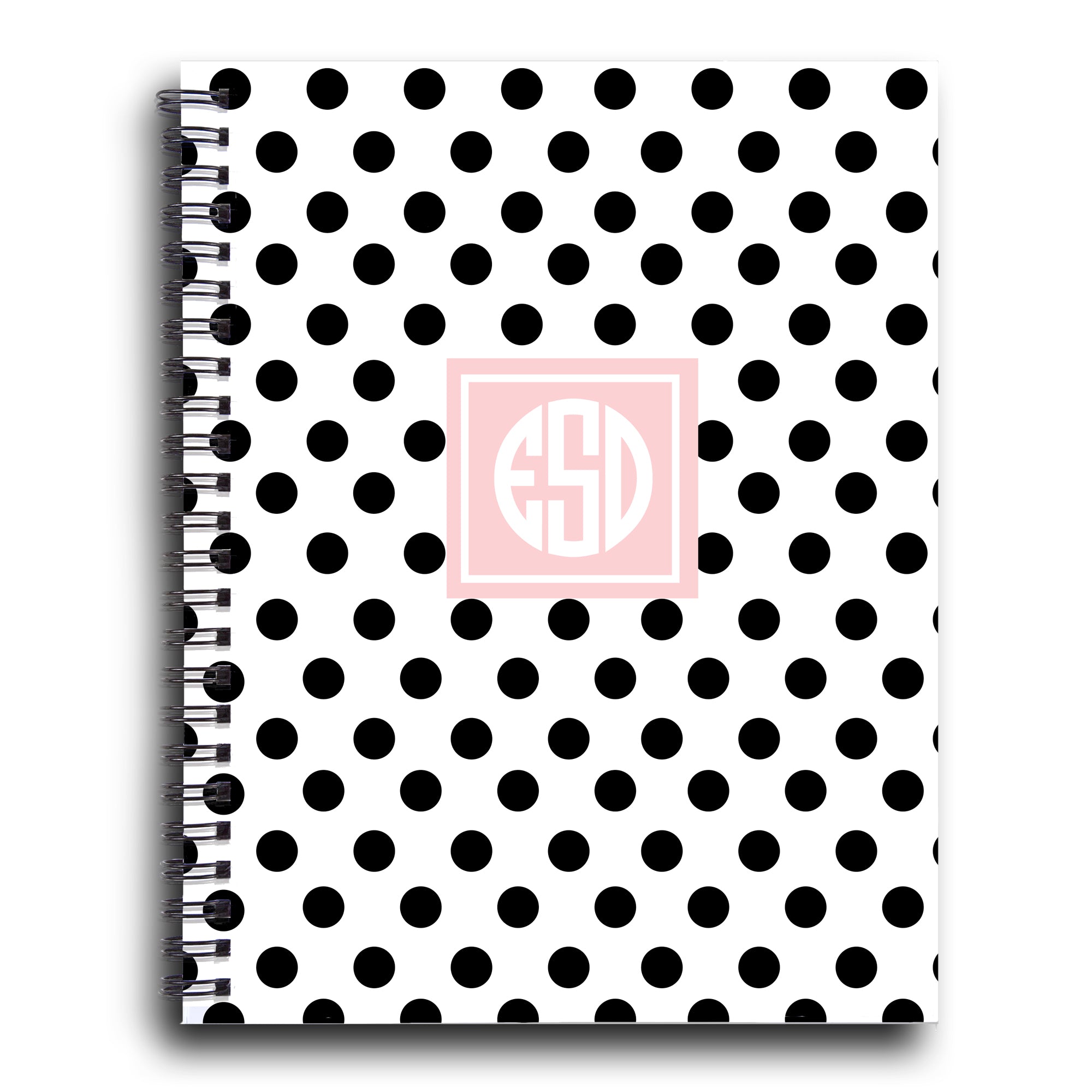 Polka Dot and Monogram Spiral Notebook