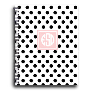 Polka Dot and Monogram Spiral Notebook