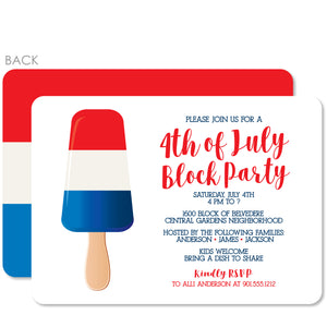 4th of July Invitation, Block Party or Barbecue, heavyweight cardstock, PIPSY.COM