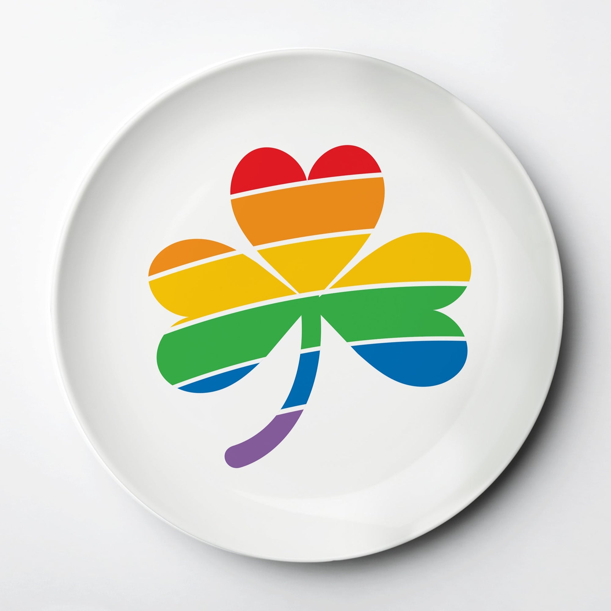 Rainbow Clover, ThermoSāf® kids reusable plate, microwave, dishwasher and oven safe.  Made in the USA, Pipsy.com