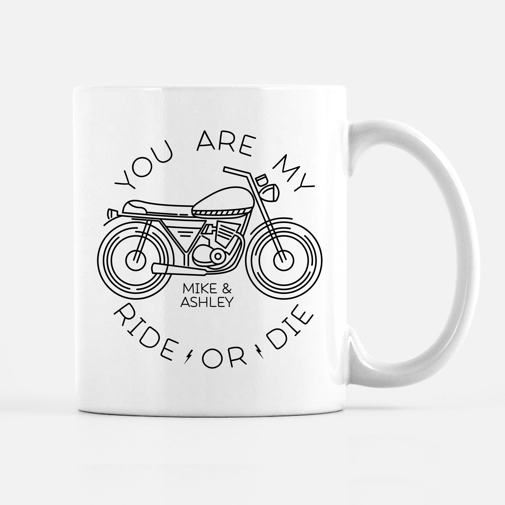 You Are My Ride or Die Mug, Valentine's Day, Couple, Wedding, Engagement, Motorcycle, PIPSY.COM