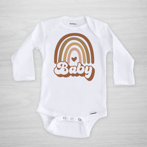 Retro Rainbow Baby Neutral Onesie®, Pipsy.com, long sleeved
