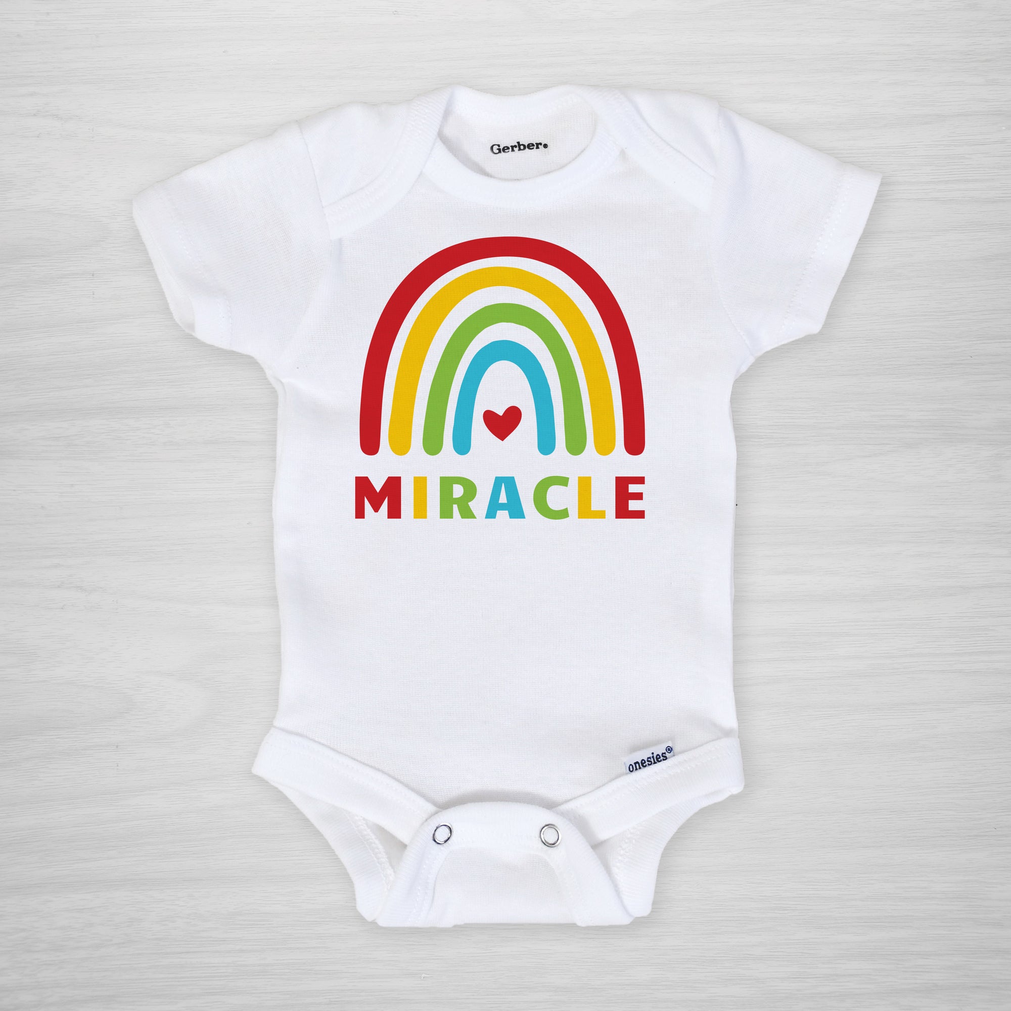 Tiny Miracle Baby Vest Miracle Baby Grow IVF Baby Vest Rainbow