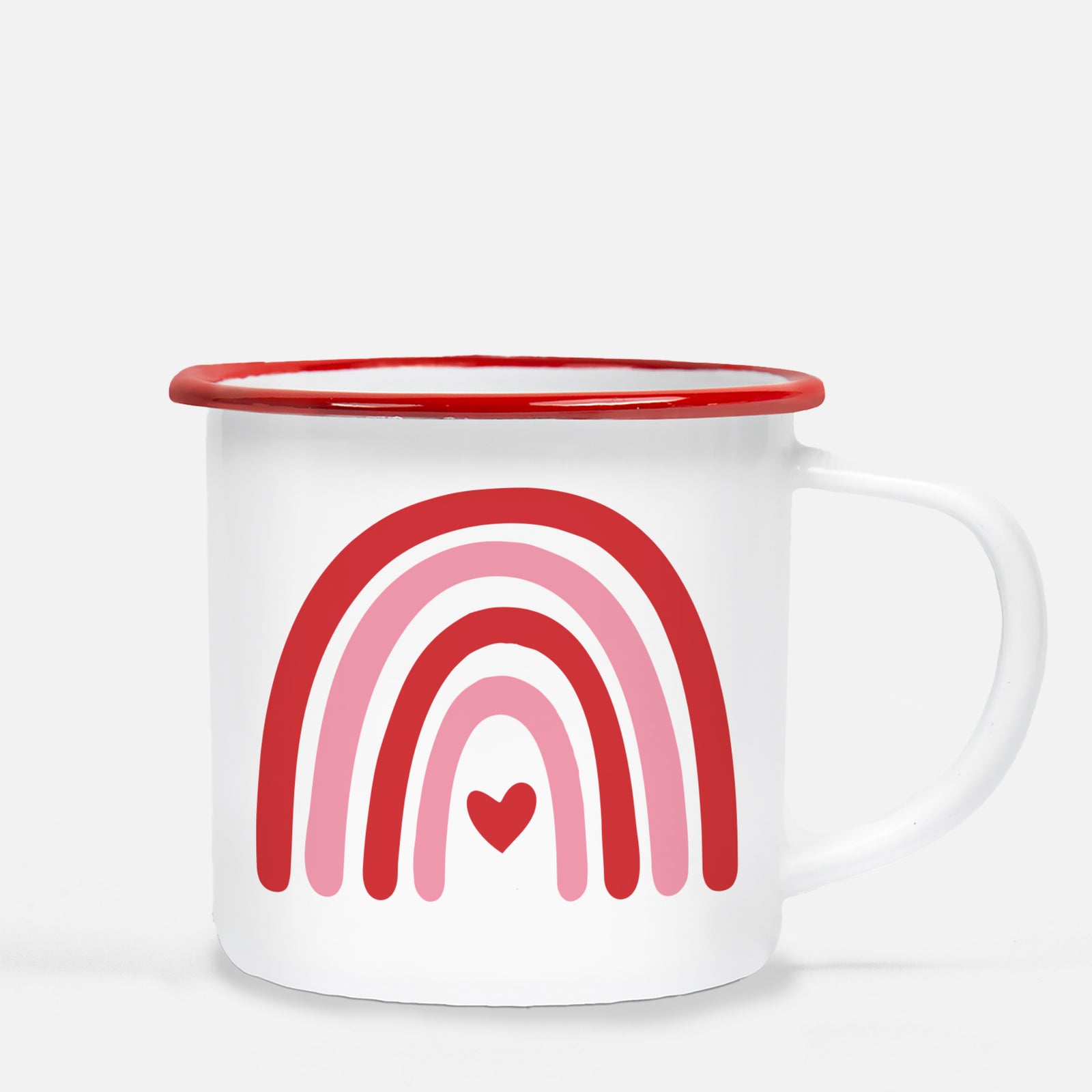 Valentine's Day Modern Rainbow kids metal camp mug, Pipsy.com