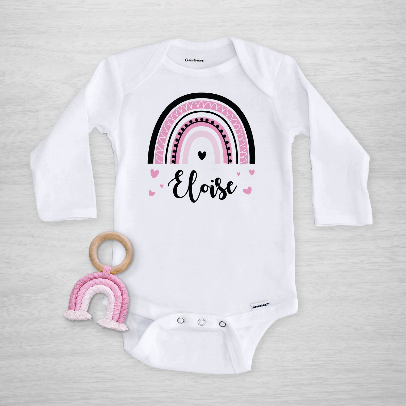 Bold Rainbow Personalized gerber onesie® from Pipsy.com, short sleeved