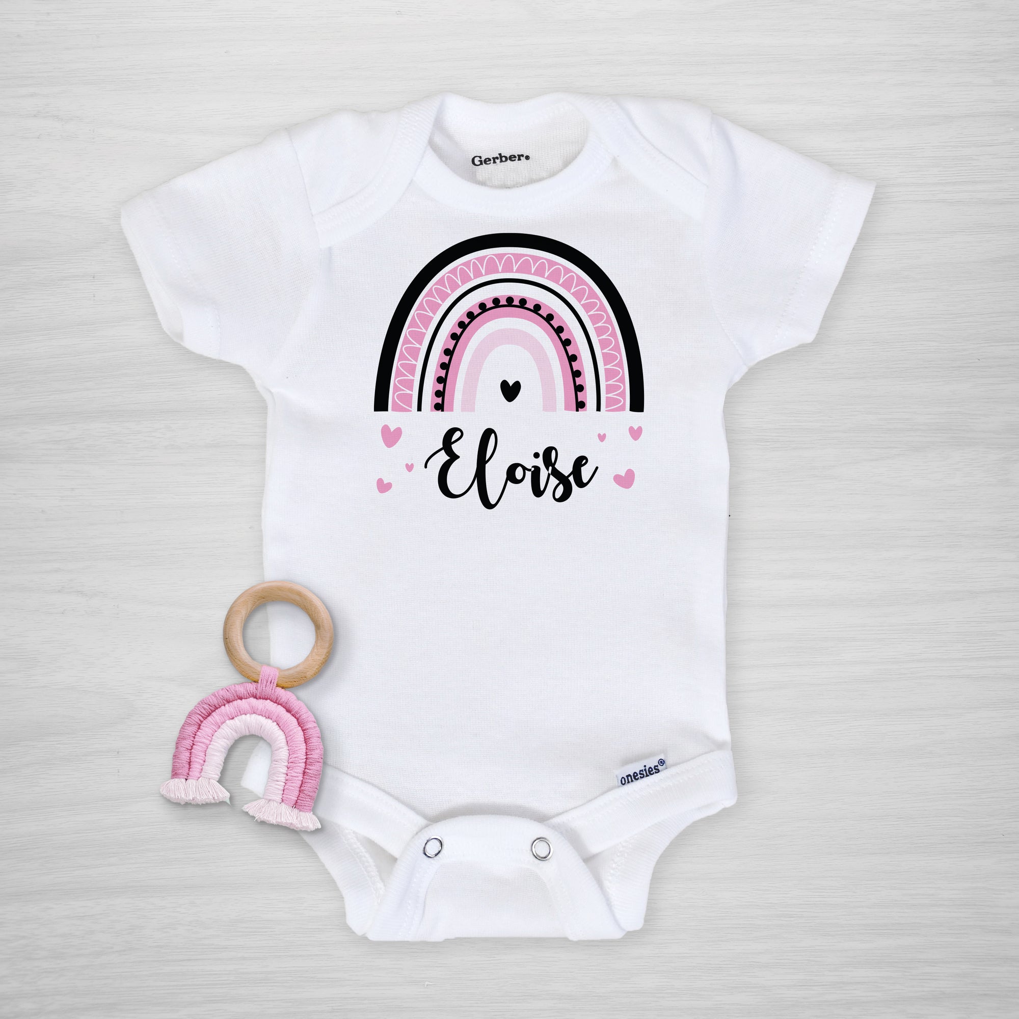 Bold Rainbow Personalized gerber onesie® from Pipsy.com, short sleeved