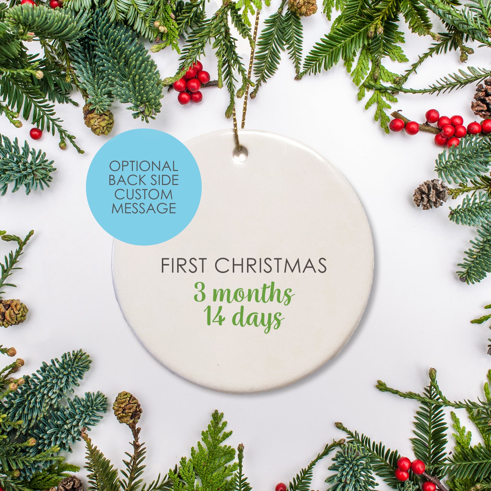 Sloth Ceramic Baby's first Christmas Personalized Ornament | Pipsy.com