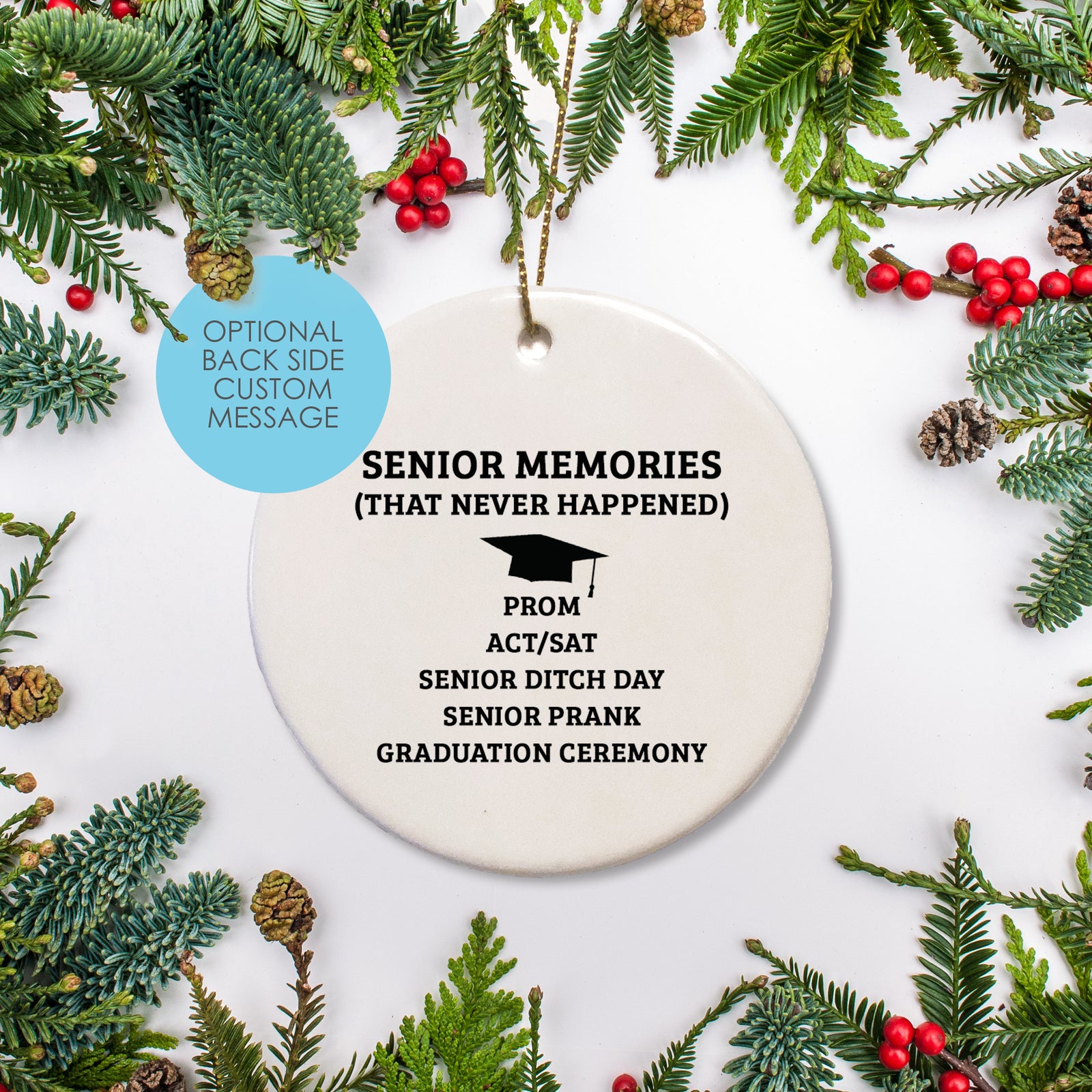 Senior Class of 2020 - Personalized ornament that features a face mask labeled with 2020 | Pipsy.com