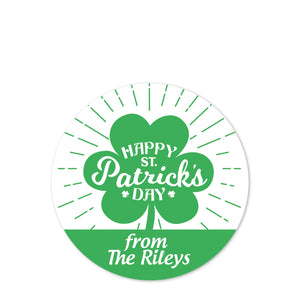 St. Patrick's Day, 2.5" round matte stickers, 12 per sheet, Pipsy.com