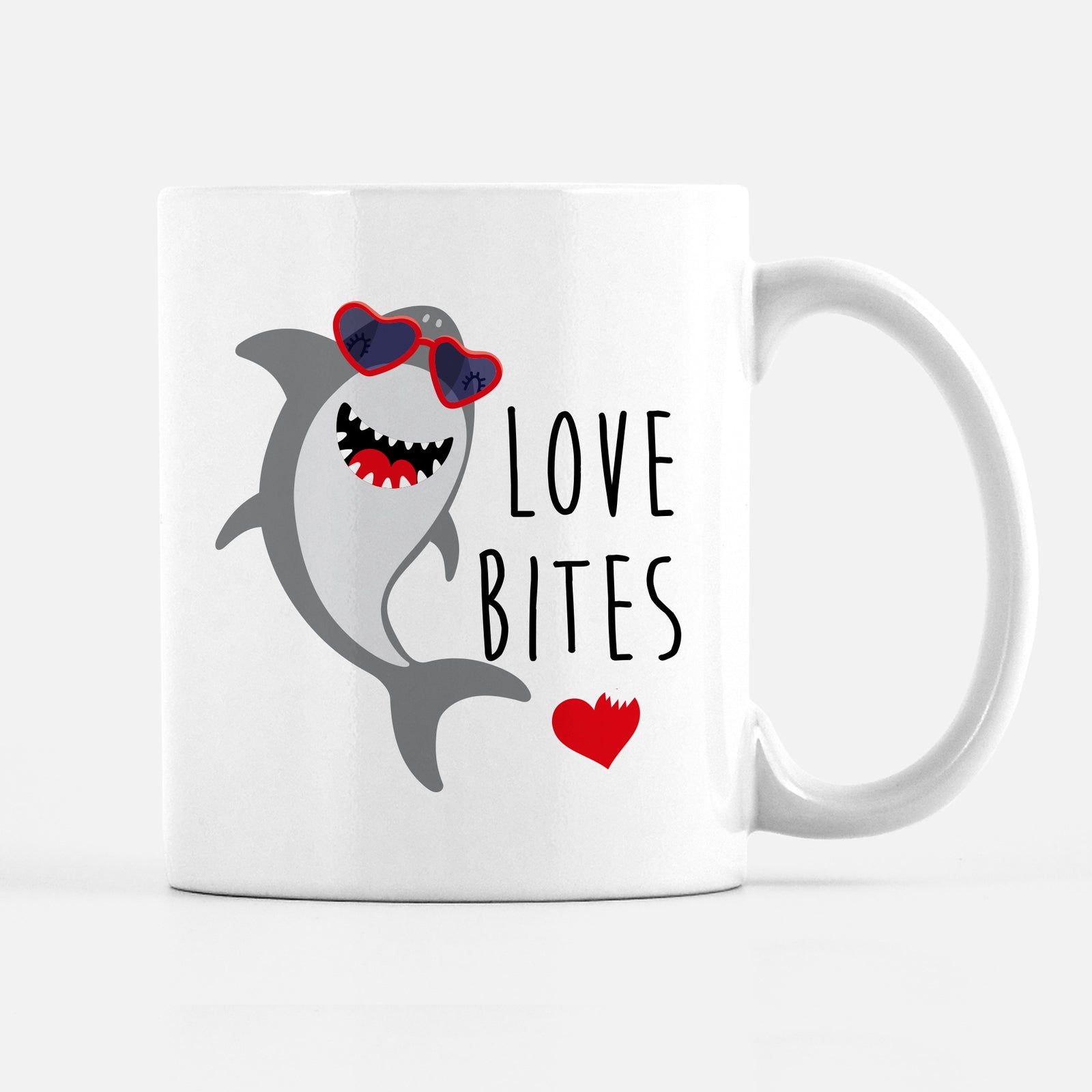 Shark Love Bites Valentine's Day Mug, great gift for Galentine's Day, PIPSY.COM
