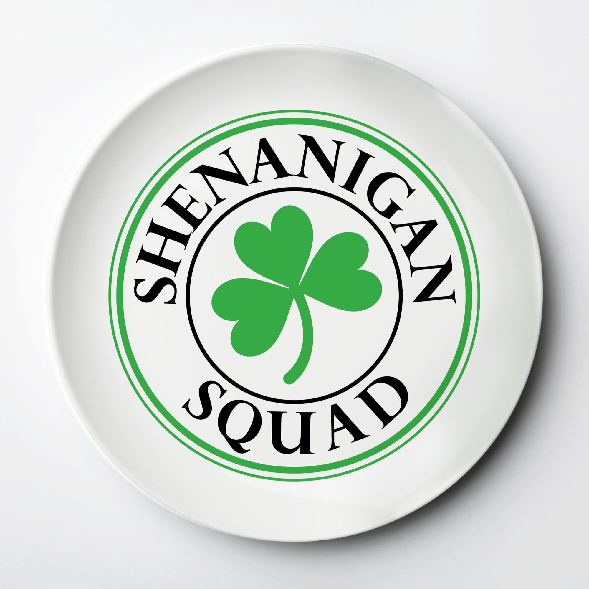 Shenanigan Squad ThermoSāf® kids reusable plate, microwave, dishwasher and oven safe.  Made in the USA, Pipsy.com