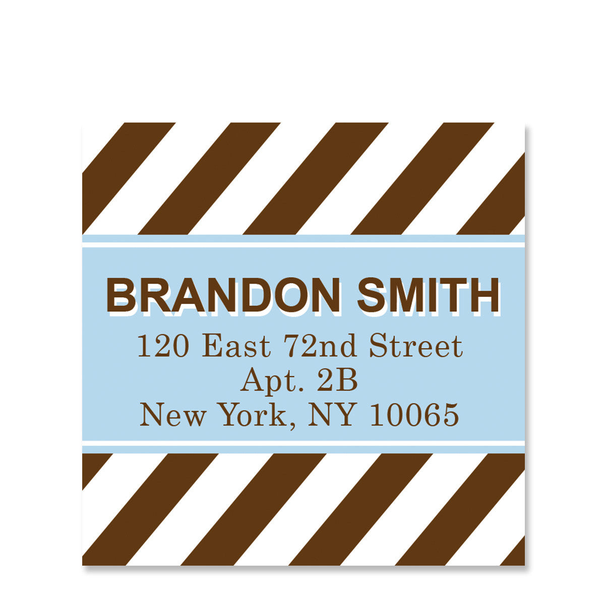 Blue Chocolate Party Return Address Sticker | Swanky Press | Square