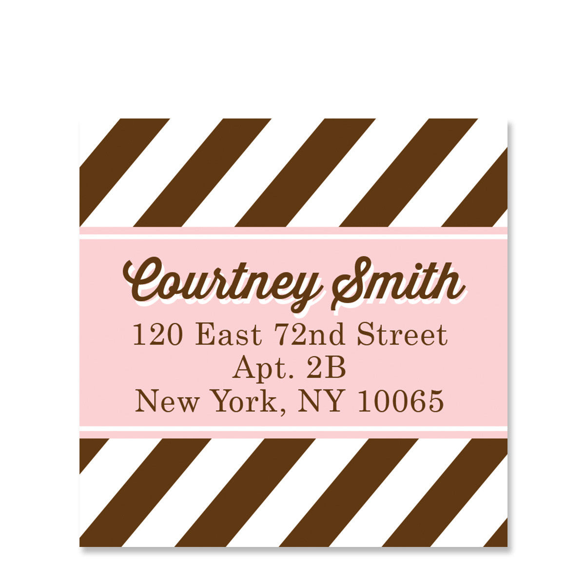Pink Chocolate Party Return Address Sticker | Swanky Press | Square