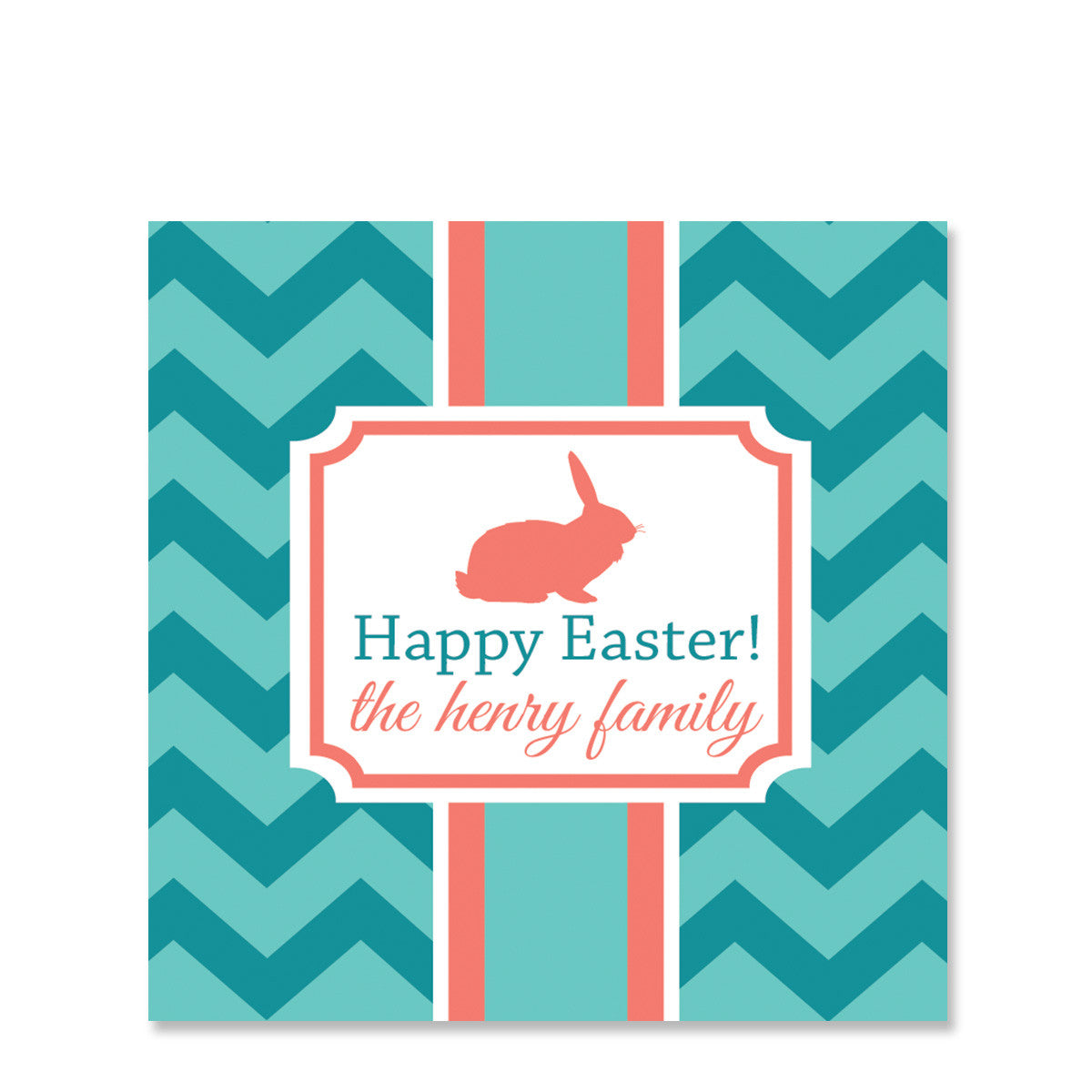 Elegant Easter Aqua Gift Sticker | Swanky Press | Square