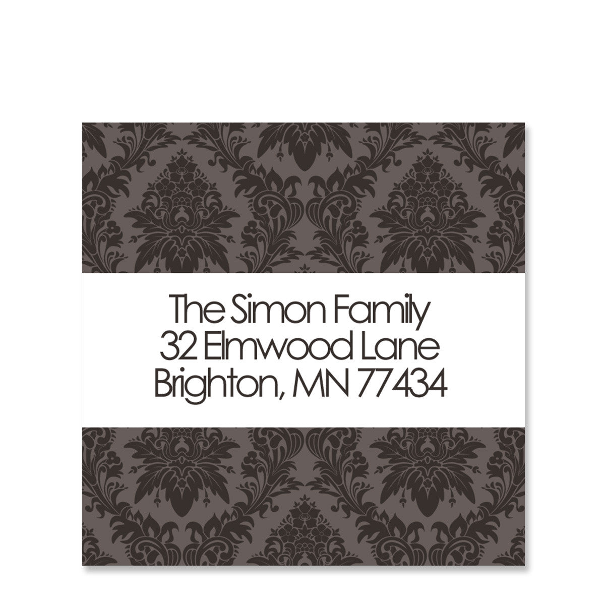 Luke 2:14 Return Address Sticker Damask | Swanky Press | Square