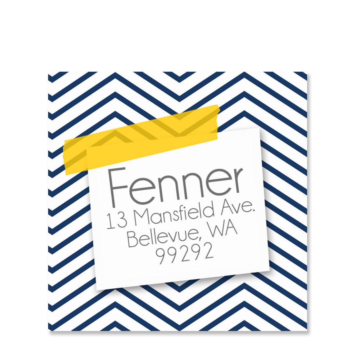 Washi Tape Blue Return Address Sticker | Swanky Press | Square
