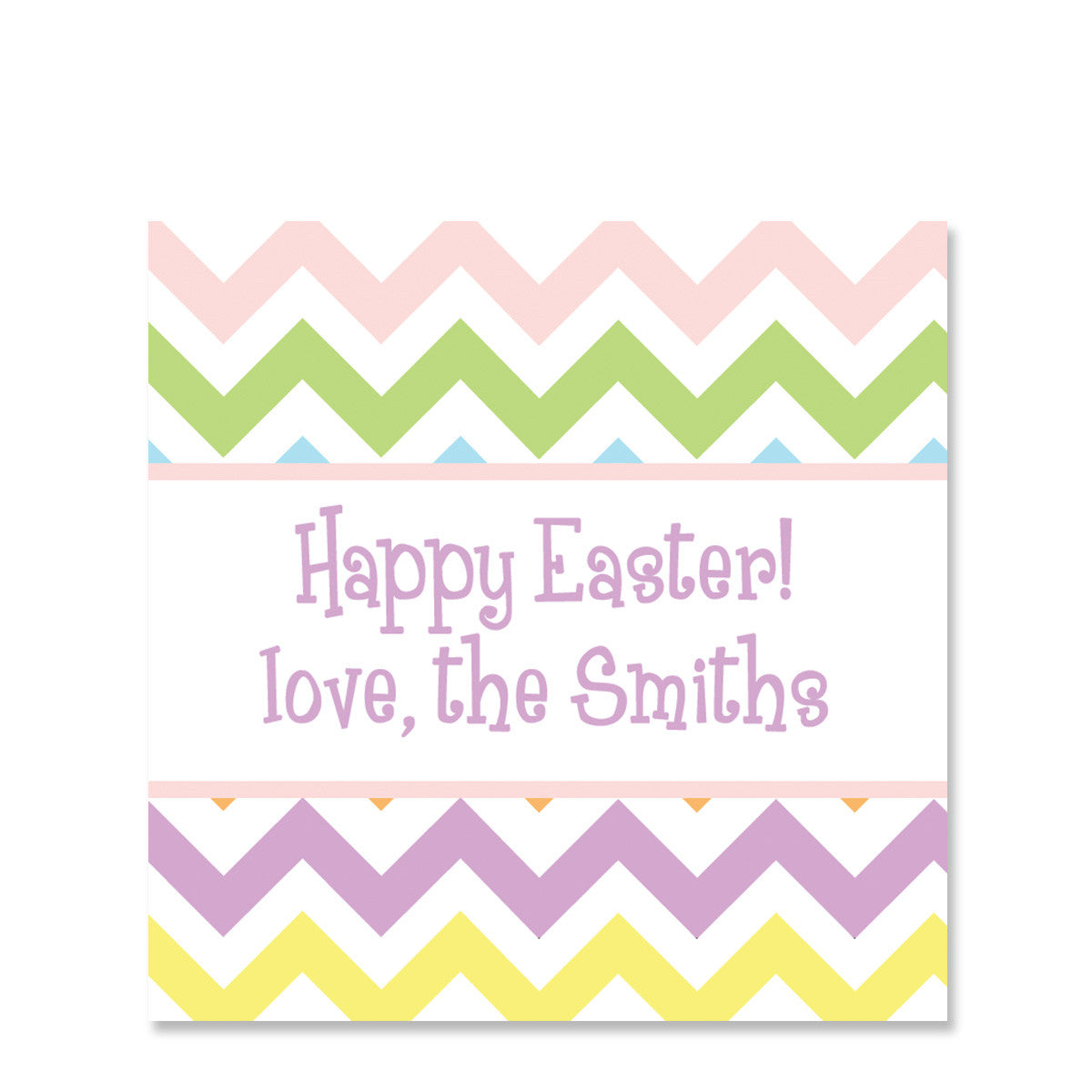 Pastel Chevron Easter Gift Sticker | Swanky Press | Square
