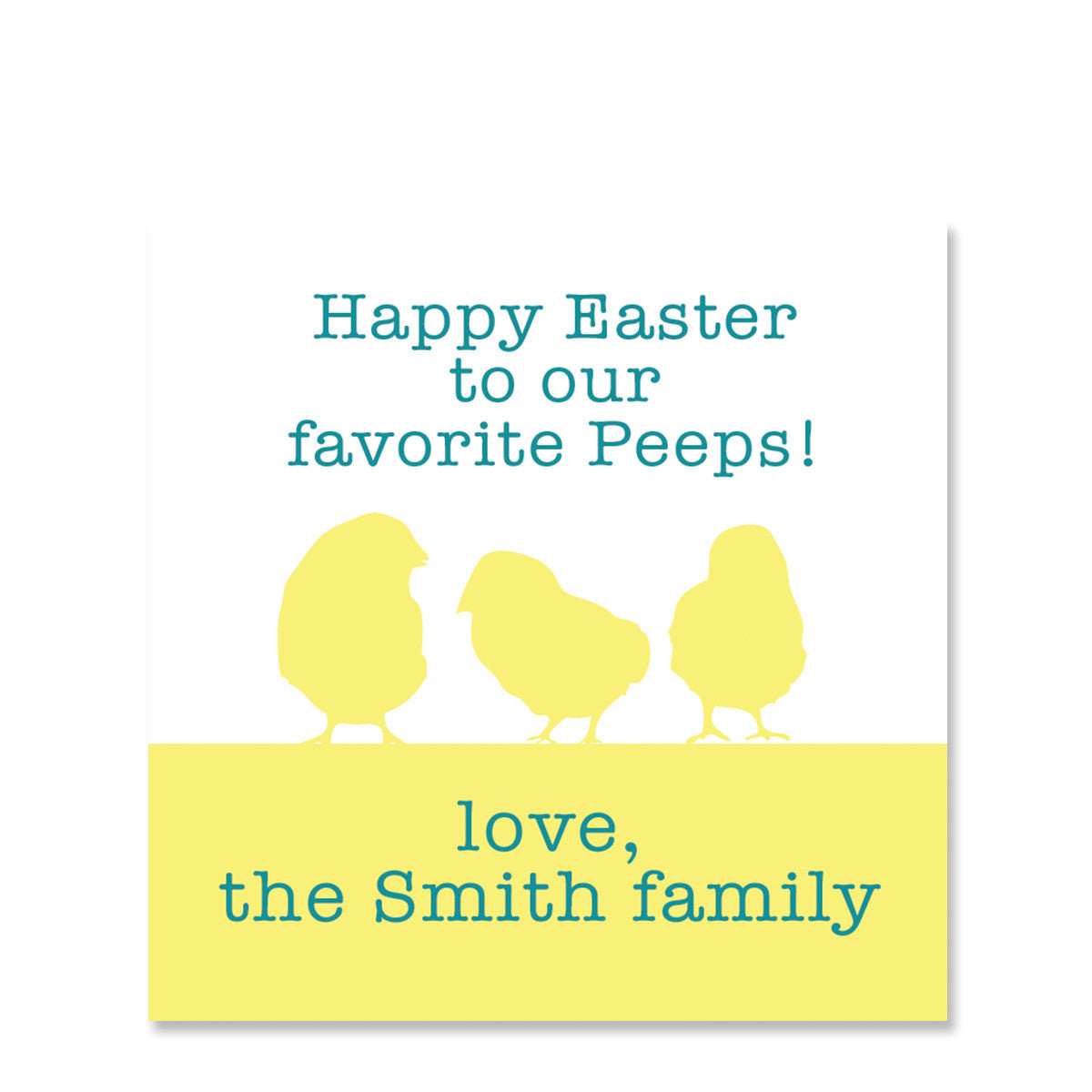 Favorite Peeps Easter Gift Sticker | Swanky Press | Square