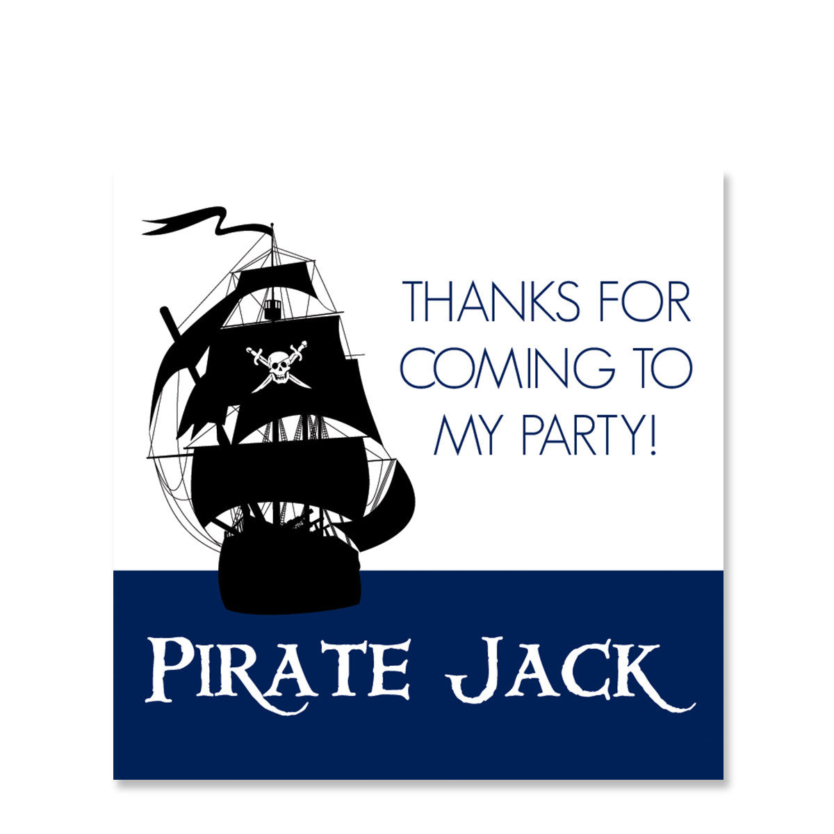 Pirate Ship Gift Sticker | Swanky Press | Square