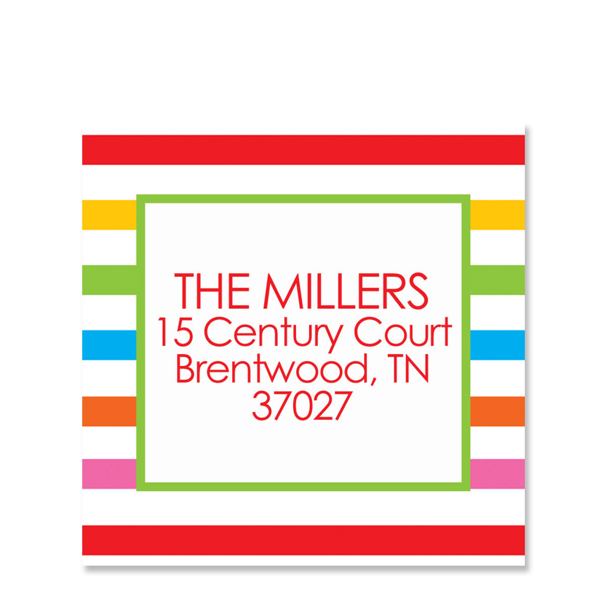 Rainbow Return Address Sticker | Swanky Press | Square