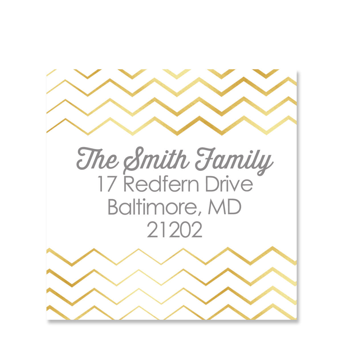Shiny Chevron Return Address Sticker | Swanky Press | Square