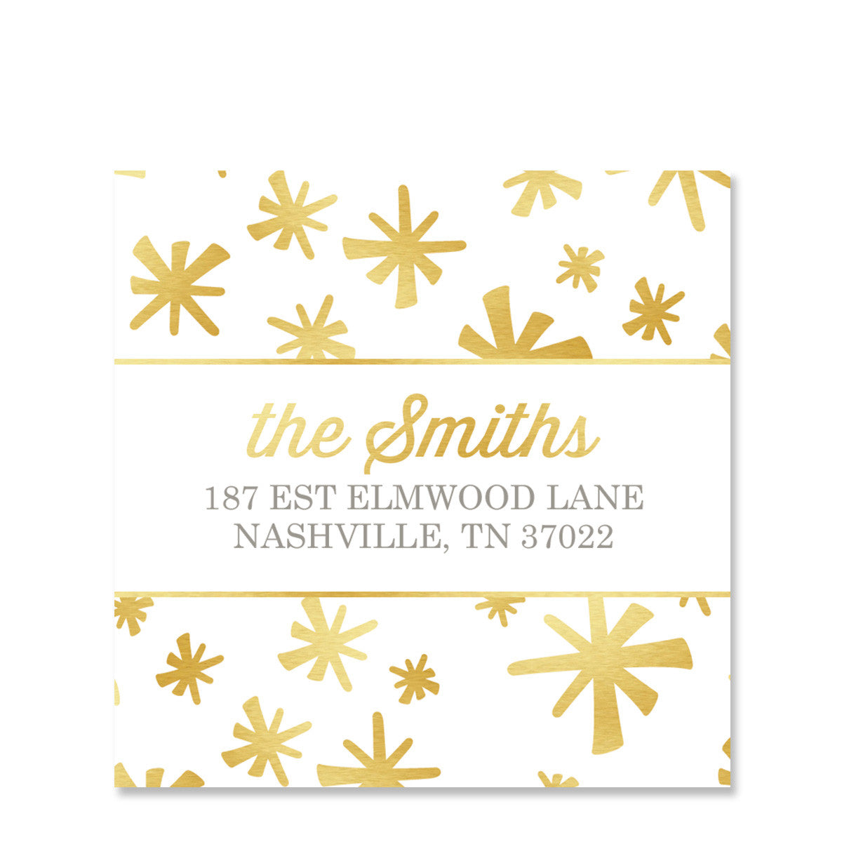 Sparkle Return Address Sticker | Swanky Press | Square
