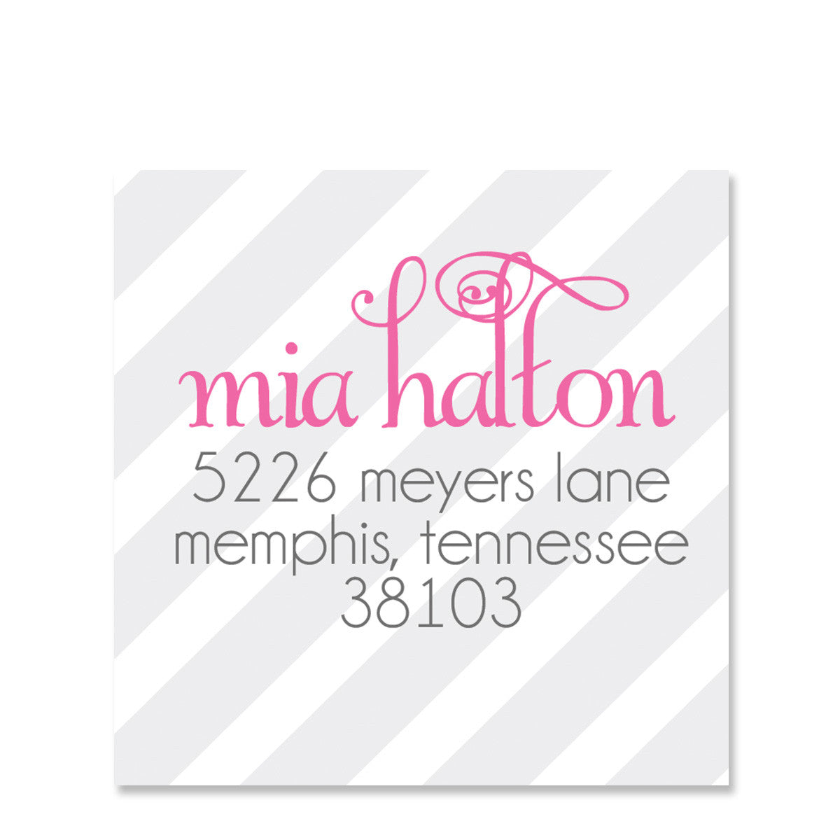 Tickled Pink Return Address Sticker | Swanky Press | Square